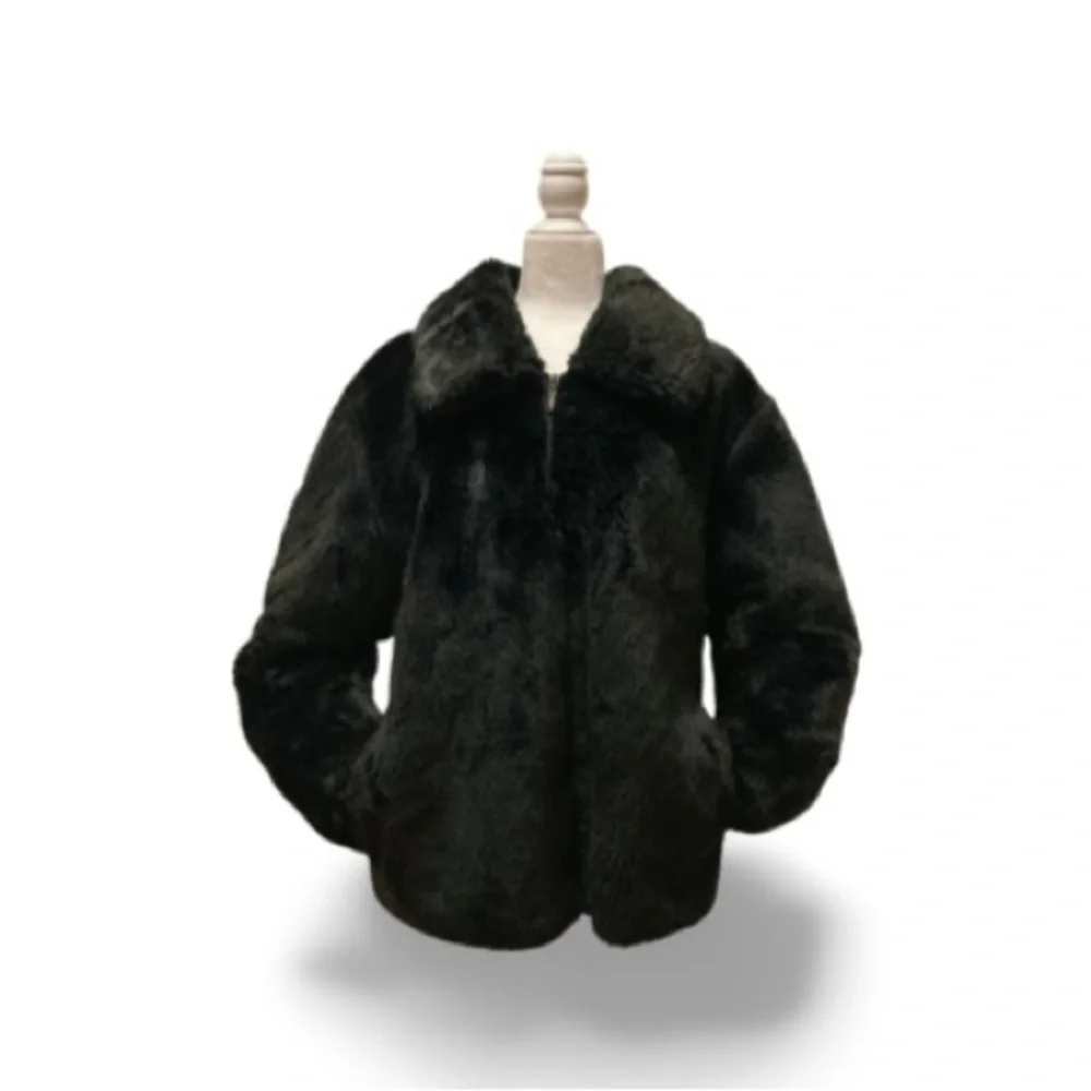 Twenty•ES Black Faux Fur Jacket - Size Large - Picture 5 of 16